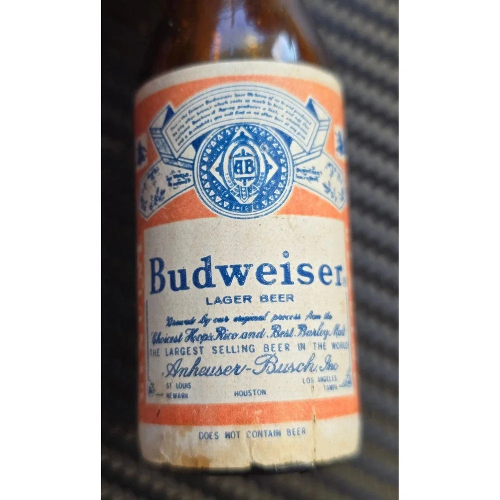 Vintage Budweiser Beer Bottle Salt and‎ Pepper Shakers Set Novelty Collectible